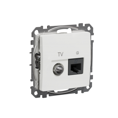 Sedna Design & Elements Gniazdo komputerowe-antenowe TV+RJ45 kat. 6 UTP białe SDD111469T SCHNEIDER (SDD111469T)